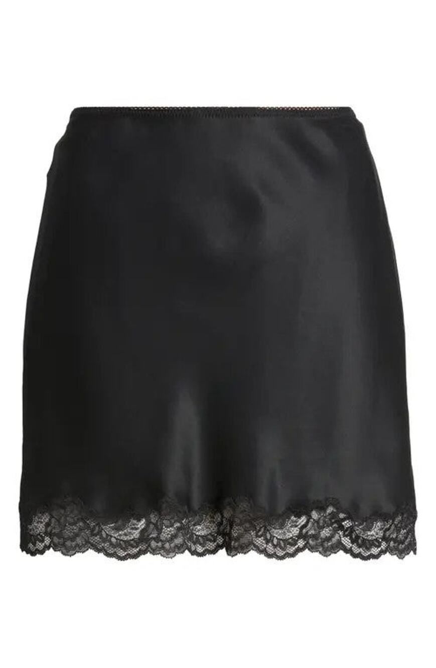 Reformation Neera Satin Skirt - 4 - Black
